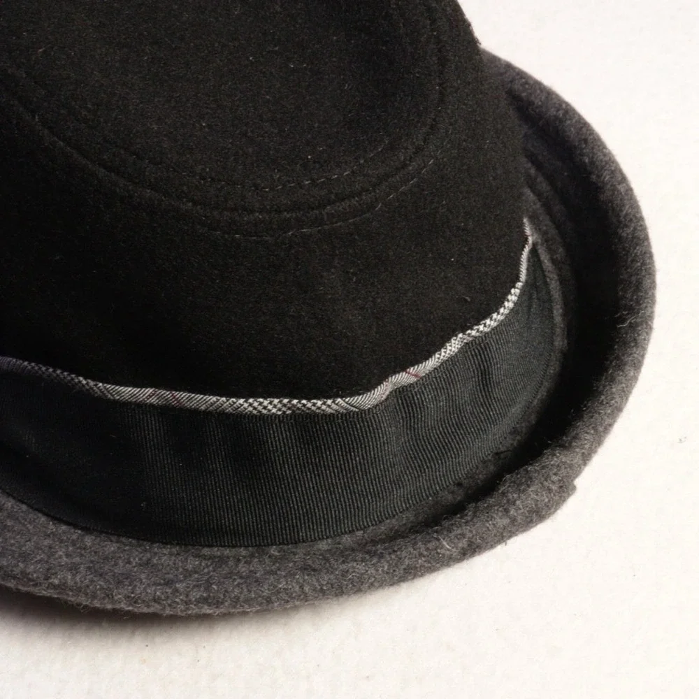 Stetson Wool Blend Felt Fedora Cap‎ Mens Black Horserace Hat Derby Sz M